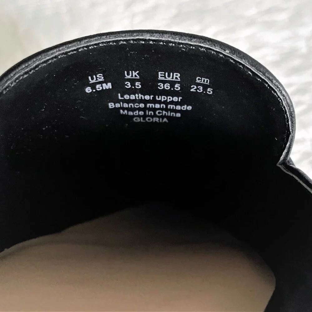 Bleecker & Bond ‘Gloria’ Pointed Toe Leather Flat Black S:6.5 RUNS LARGE